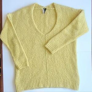 TopShop Chunky Knit V-Neck Sweater Size Small Oversized Boho Casual Cabin Core